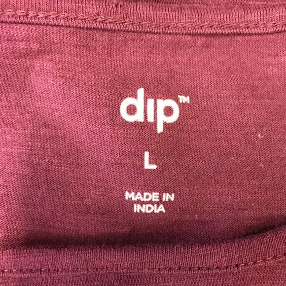 Dip Womens Long Sleeves Crocheted Hem Pullover Burgundy Blouse Top Size Large - Picture 6 of 6